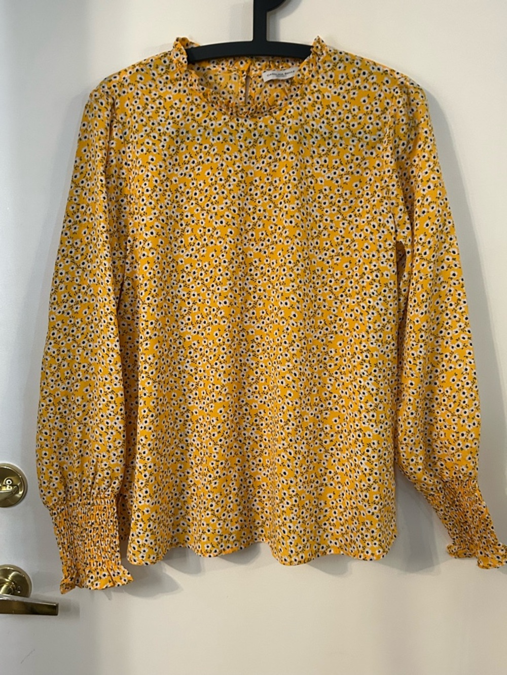 Carolina Belle Yellow Ruffled Long Sleeve Blouse